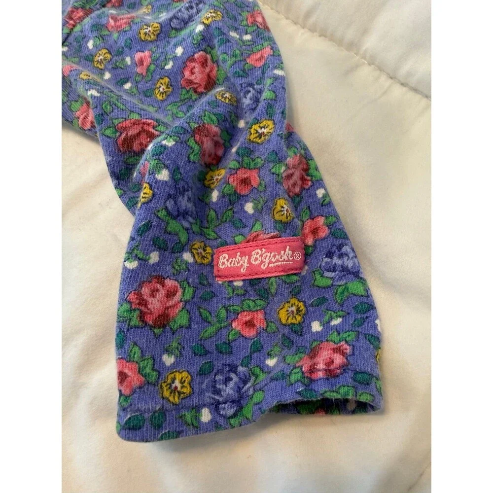 Excellent Condition Rare Vintage Baby B'gosh Floral Long-Sleeve Romper 12 Months